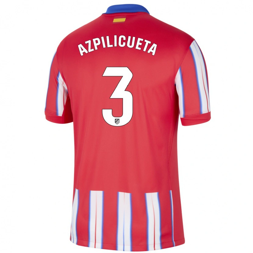 Danxen Uomo Maglia César Azpilicueta #3 Rosso Bianco Blu Kit Gara Home 2024/25 Maglietta