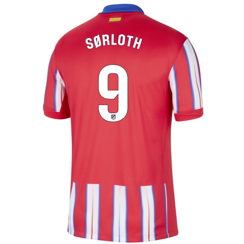 Danxen Uomo Maglia Alexander Sørloth #9 Rosso Bianco Blu Kit Gara Home 2024/25 Maglietta