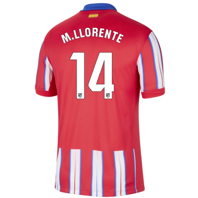 Danxen Uomo Maglia Marcos Llorente #14 Rosso Bianco Blu Kit Gara Home 2024/25 Maglietta