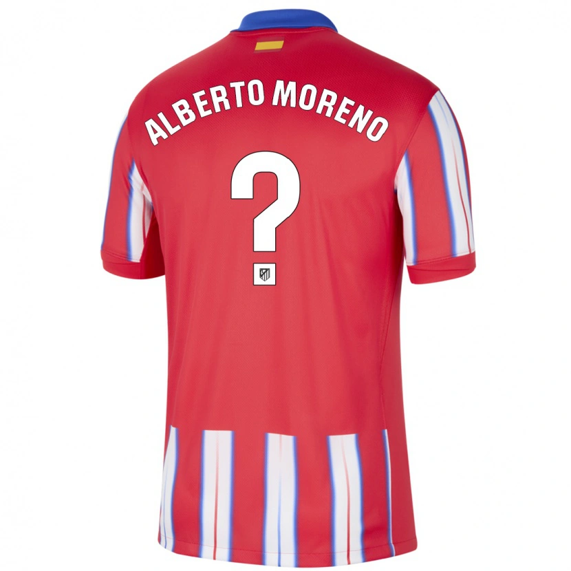 Danxen Uomo Maglia Alberto Moreno #0 Rosso Bianco Blu Kit Gara Home 2024/25 Maglietta