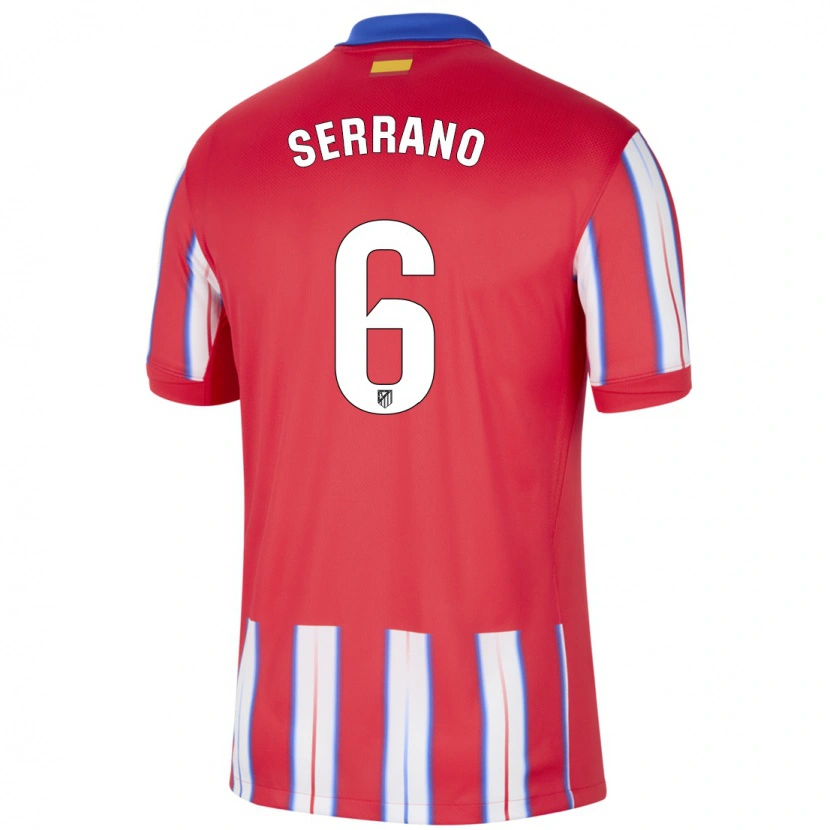 Danxen Uomo Maglia Javi Serrano #6 Rosso Bianco Blu Kit Gara Home 2024/25 Maglietta