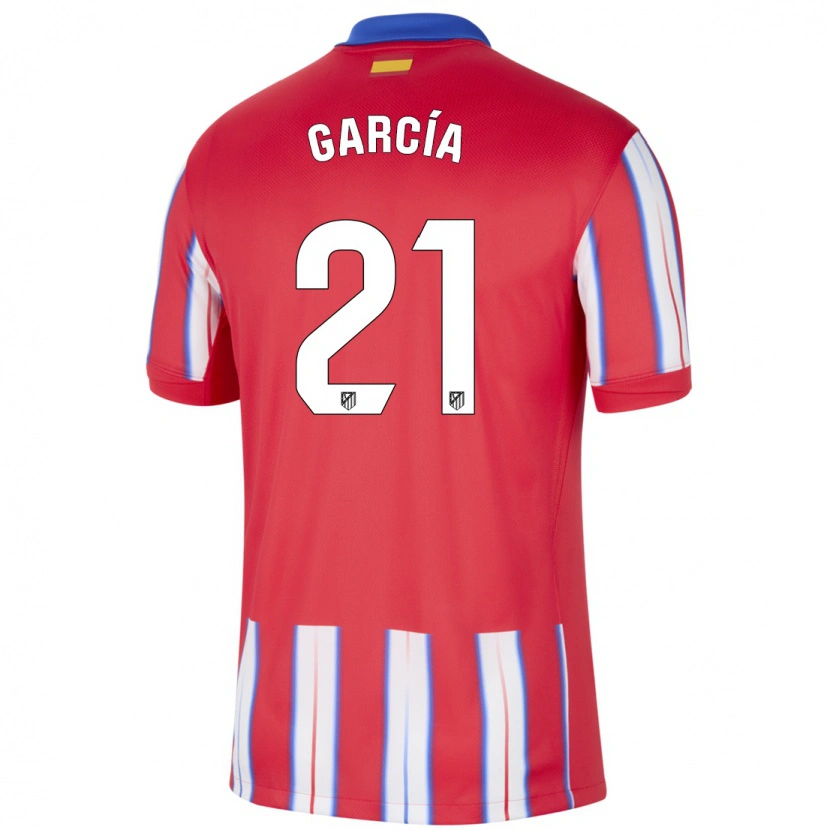 Danxen Uomo Maglia Ale García #21 Rosso Bianco Blu Kit Gara Home 2024/25 Maglietta