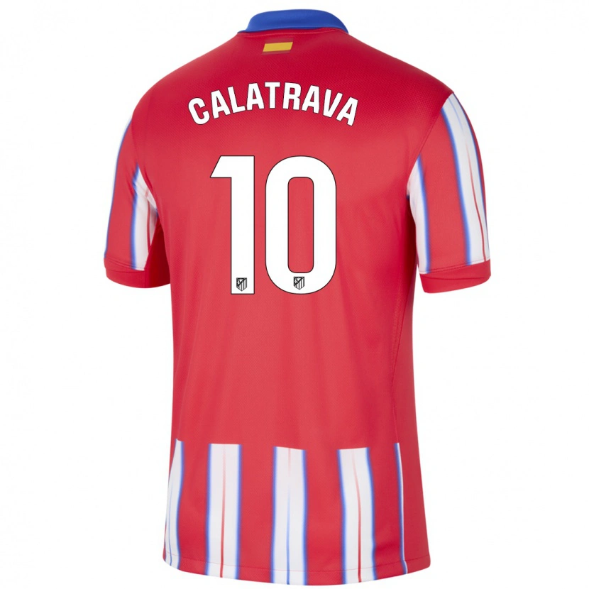 Danxen Uomo Maglia Álex Calatrava #10 Rosso Bianco Blu Kit Gara Home 2024/25 Maglietta