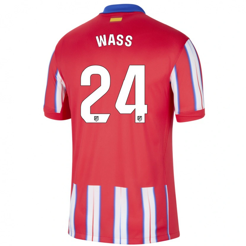 Danxen Uomo Maglia Daniel Wass #24 Rosso Bianco Blu Kit Gara Home 2024/25 Maglietta