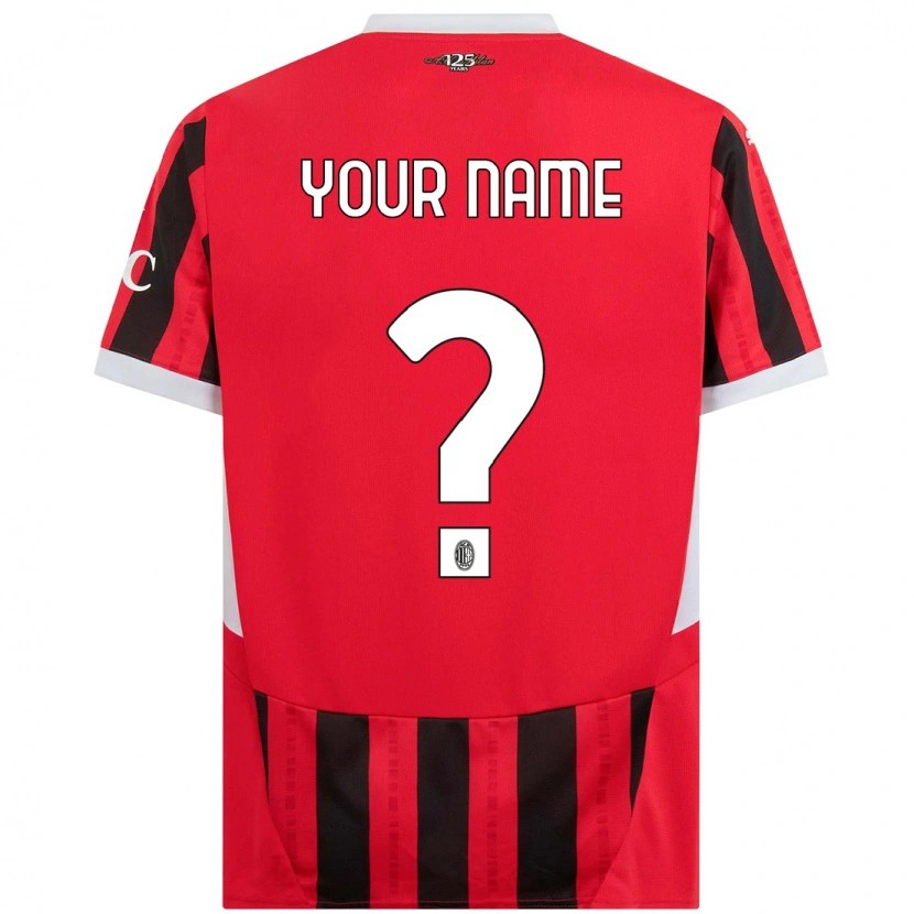 Danxen Uomo Maglia Il Tuo Nome #0 Rosso Nero Kit Gara Home 2024/25 Maglietta