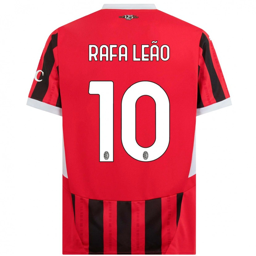 Danxen Uomo Maglia Rafael Leão #10 Rosso Nero Kit Gara Home 2024/25 Maglietta