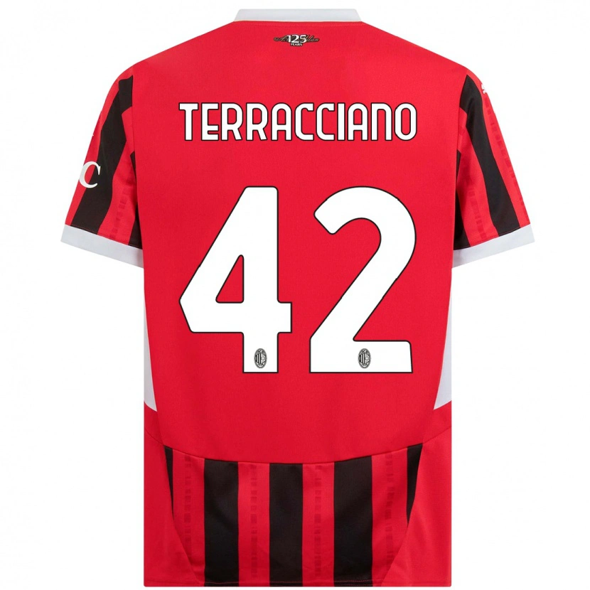 Danxen Uomo Maglia Filippo Terracciano #42 Rosso Nero Kit Gara Home 2024/25 Maglietta