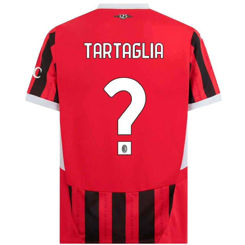 Danxen Uomo Maglia Edoardo Tartaglia #0 Rosso Nero Kit Gara Home 2024/25 Maglietta