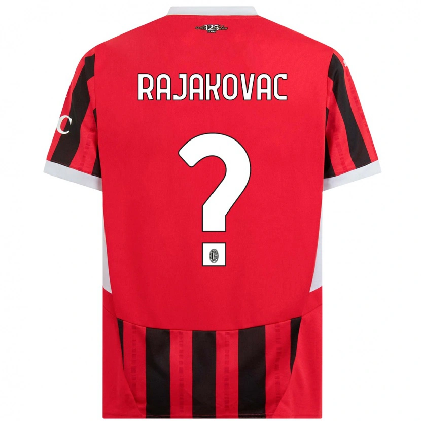 Danxen Uomo Maglia Mihajlo Rajakovac #0 Rosso Nero Kit Gara Home 2024/25 Maglietta