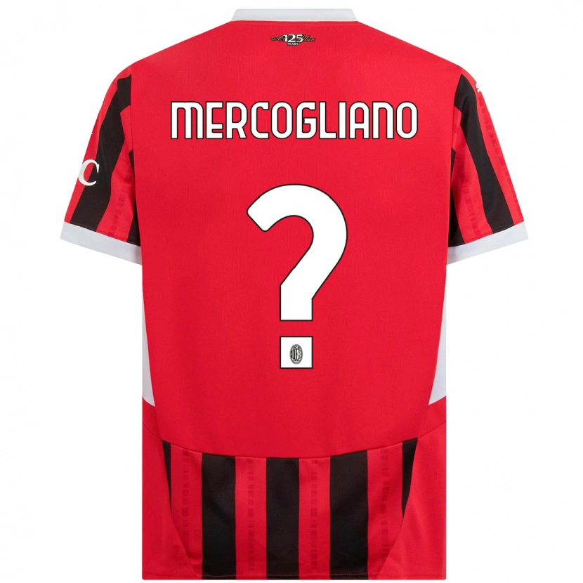 Danxen Uomo Maglia Mattia Mercogliano #0 Rosso Nero Kit Gara Home 2024/25 Maglietta