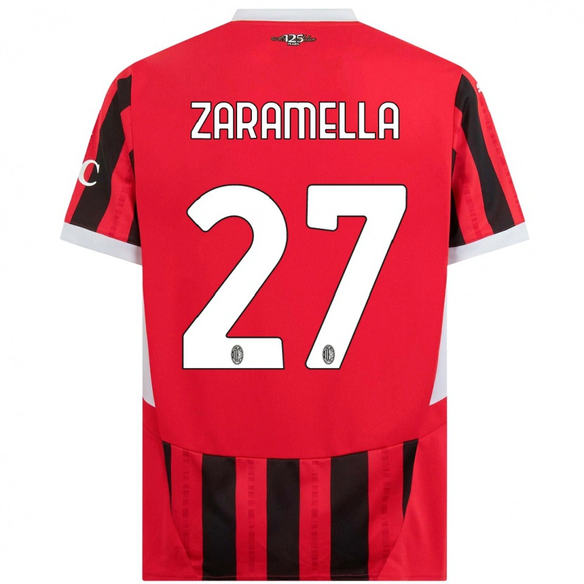Danxen Uomo Maglia Mattia Zaramella #27 Rosso Nero Kit Gara Home 2024/25 Maglietta