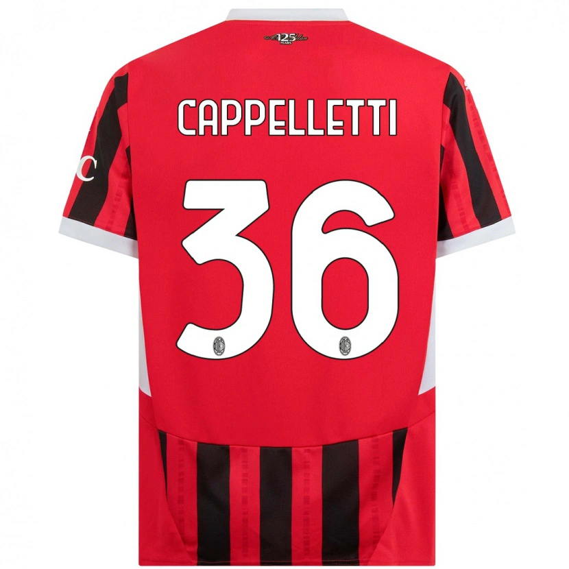 Danxen Uomo Maglia Mattia Cappelletti #36 Rosso Nero Kit Gara Home 2024/25 Maglietta