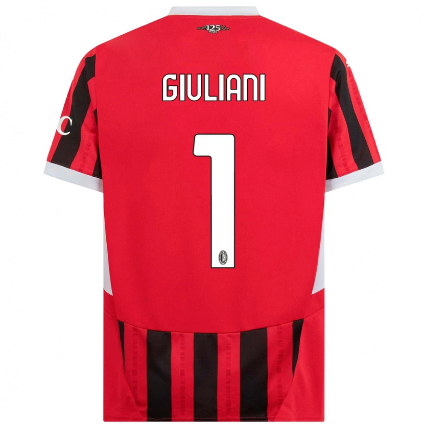 Danxen Uomo Maglia Laura Giuliani #1 Rosso Nero Kit Gara Home 2024/25 Maglietta