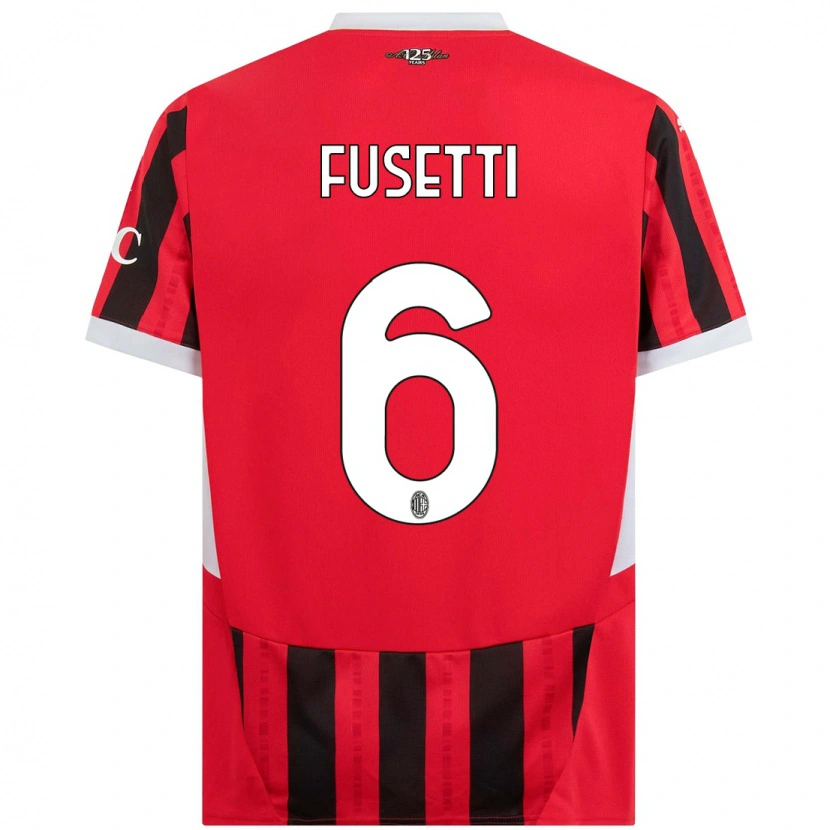 Danxen Uomo Maglia Laura Fusetti #6 Rosso Nero Kit Gara Home 2024/25 Maglietta