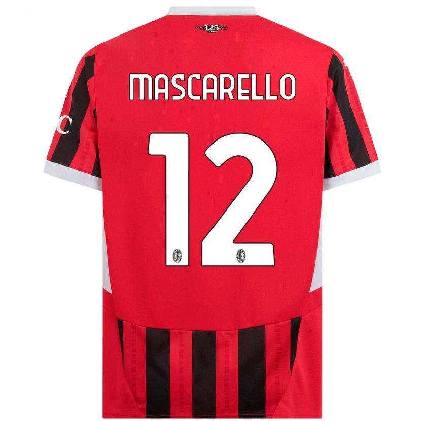 Danxen Uomo Maglia Marta Mascarello #12 Rosso Nero Kit Gara Home 2024/25 Maglietta