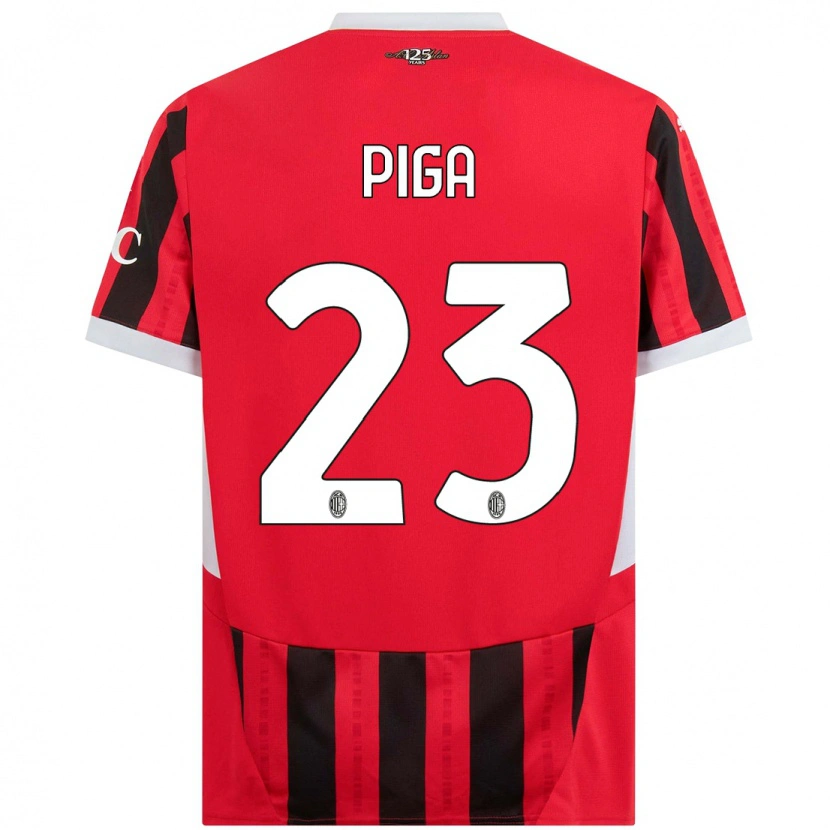 Danxen Uomo Maglia Julie Piga #23 Rosso Nero Kit Gara Home 2024/25 Maglietta