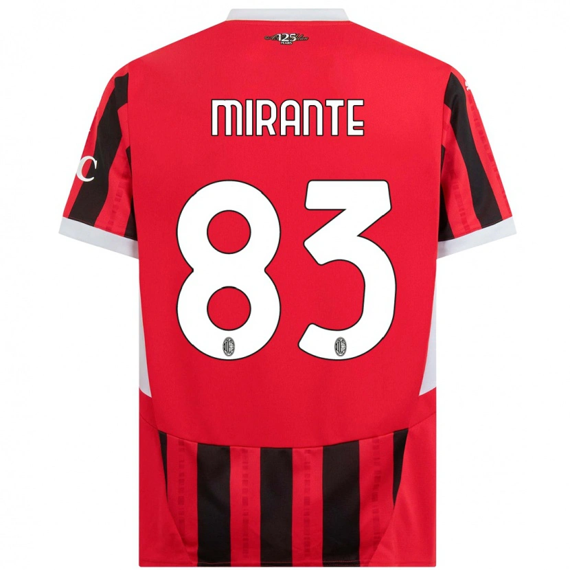 Danxen Uomo Maglia Antonio Mirante #83 Rosso Nero Kit Gara Home 2024/25 Maglietta