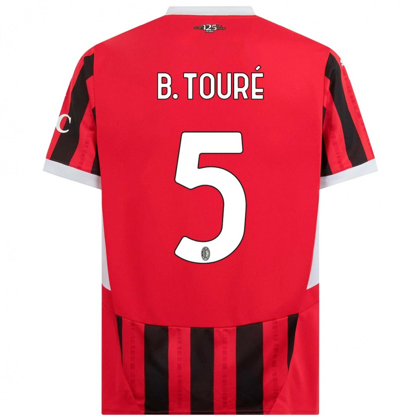 Danxen Uomo Maglia Fode Ballo-Toure #5 Rosso Nero Kit Gara Home 2024/25 Maglietta