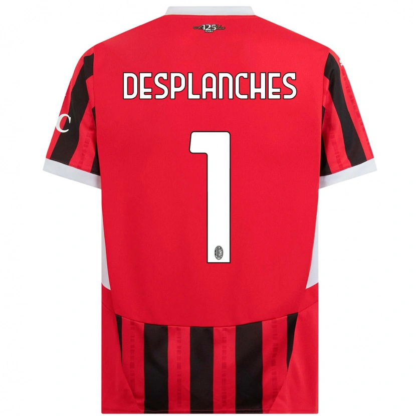 Danxen Uomo Maglia Sebastiano Desplanches #1 Rosso Nero Kit Gara Home 2024/25 Maglietta