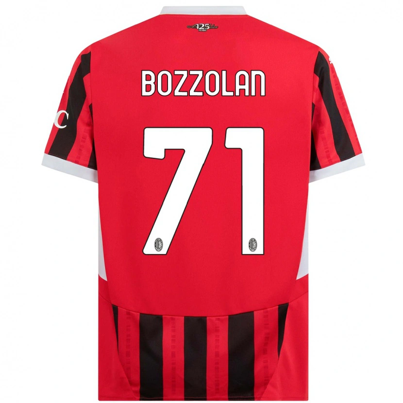 Danxen Uomo Maglia Andrea Bozzolan #71 Rosso Nero Kit Gara Home 2024/25 Maglietta