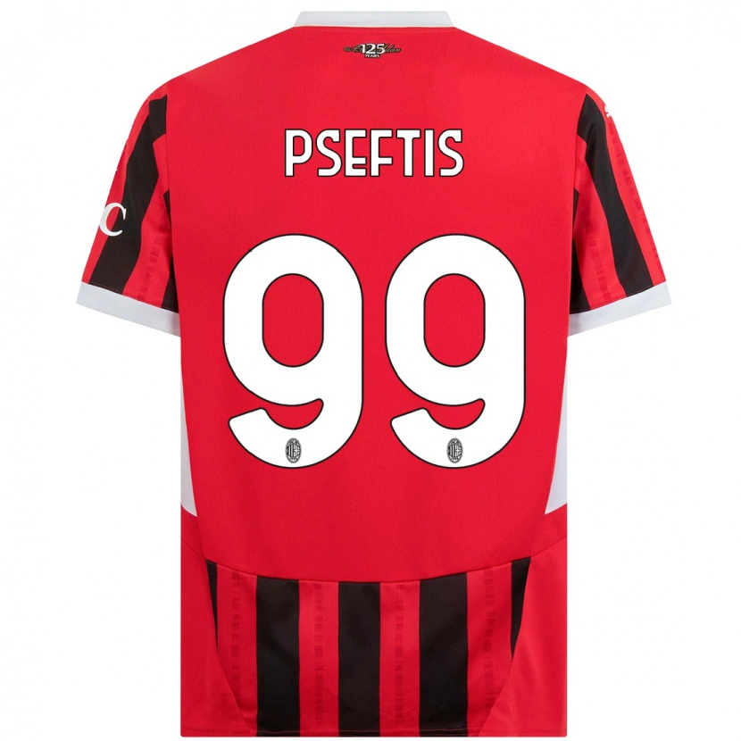 Danxen Uomo Maglia Fotios Pseftis #99 Rosso Nero Kit Gara Home 2024/25 Maglietta