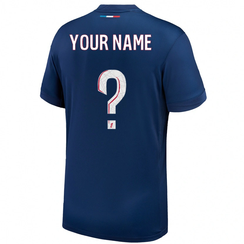 Danxen Uomo Maglia Il Tuo Nome #0 Blu Navy Bianco Kit Gara Home 2024/25 Maglietta