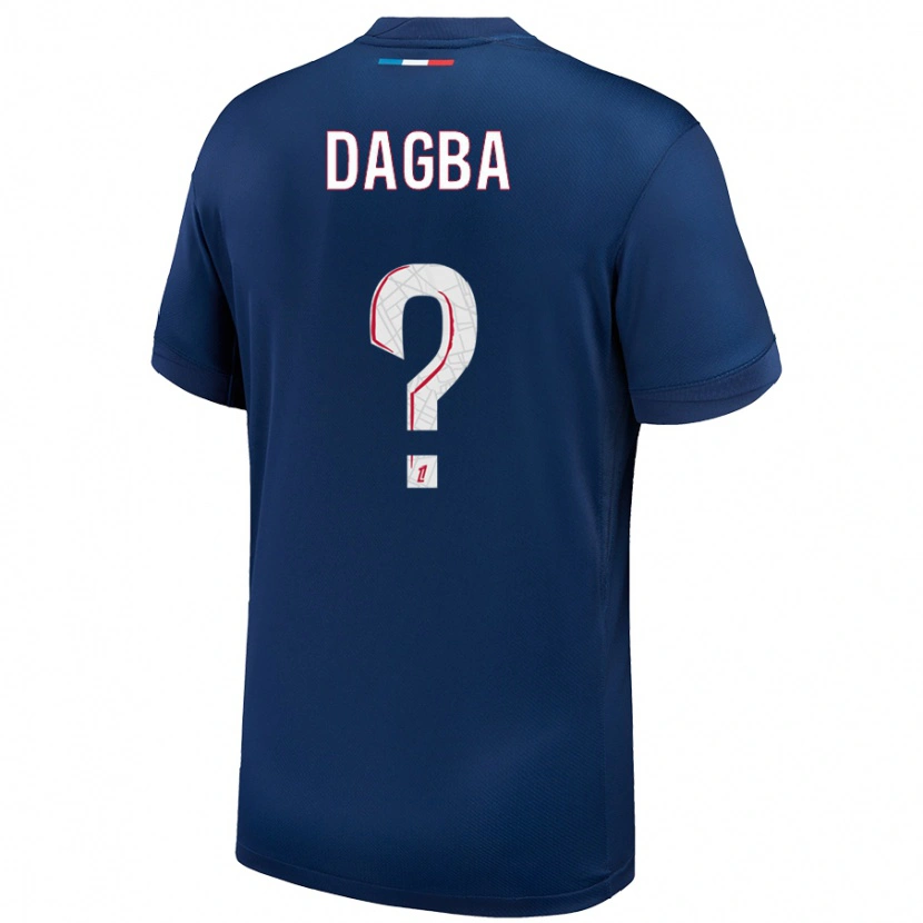 Danxen Uomo Maglia Colin Dagba #0 Blu Navy Bianco Kit Gara Home 2024/25 Maglietta