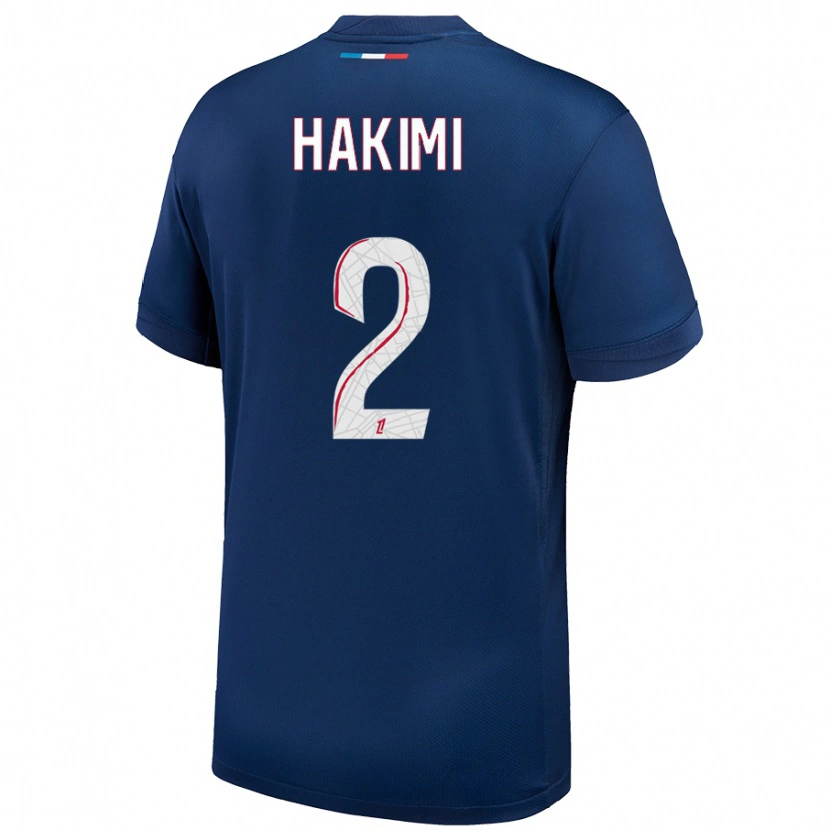 Danxen Uomo Maglia Achraf Hakimi #2 Blu Navy Bianco Kit Gara Home 2024/25 Maglietta
