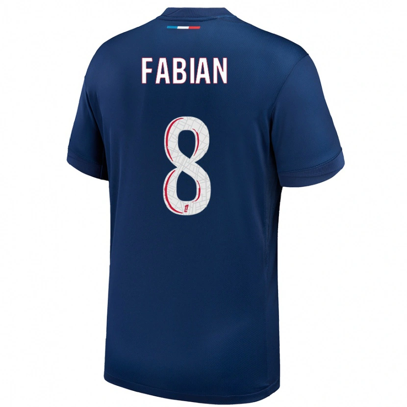 Danxen Uomo Maglia Fabián Ruiz #8 Blu Navy Bianco Kit Gara Home 2024/25 Maglietta
