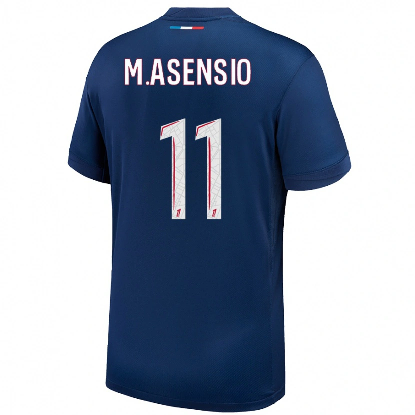 Danxen Uomo Maglia Marco Asensio #11 Blu Navy Bianco Kit Gara Home 2024/25 Maglietta