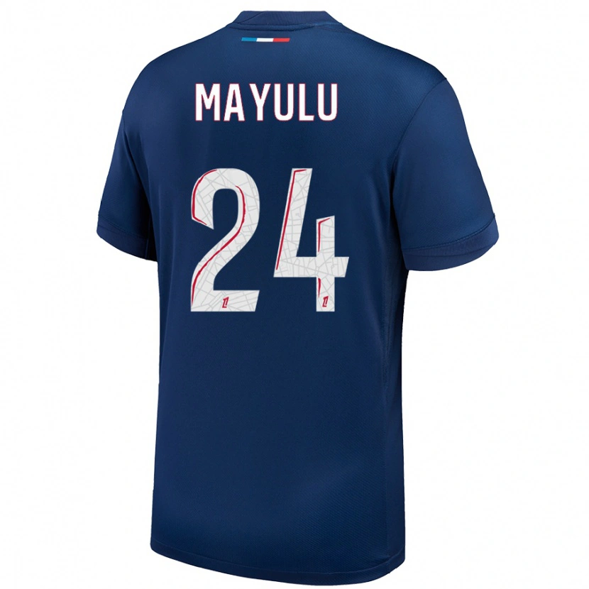 Danxen Uomo Maglia Senny Mayulu #24 Blu Navy Bianco Kit Gara Home 2024/25 Maglietta