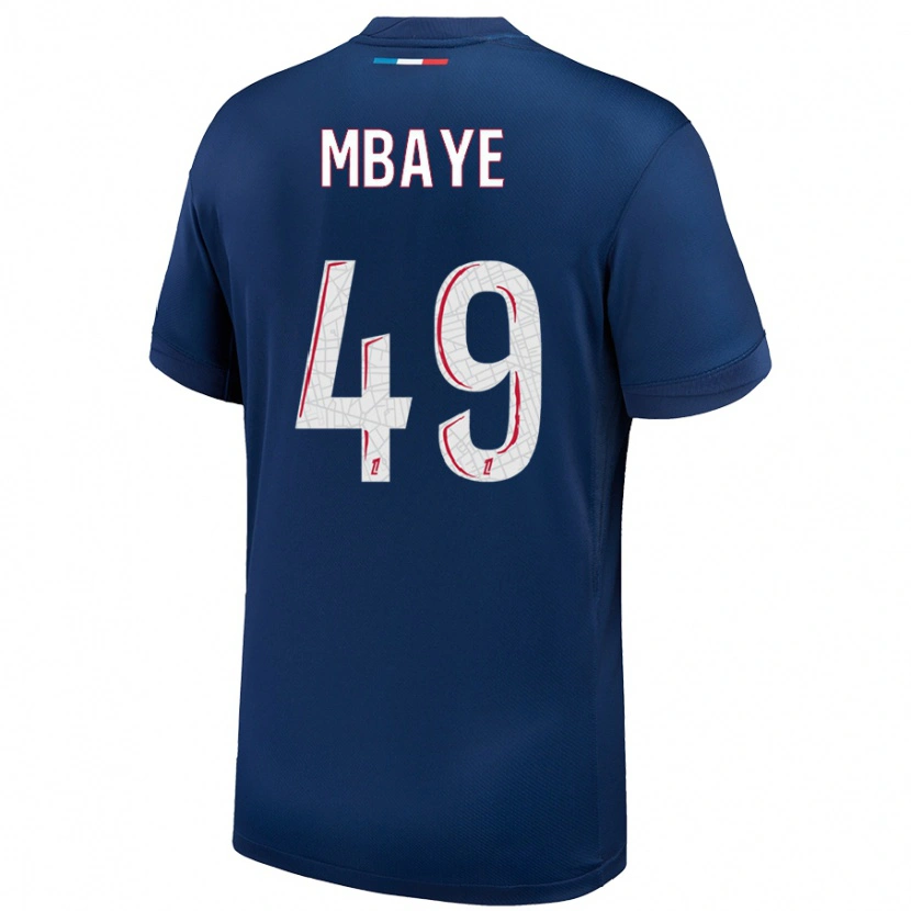 Danxen Uomo Maglia Ibrahim Mbaye #49 Blu Navy Bianco Kit Gara Home 2024/25 Maglietta