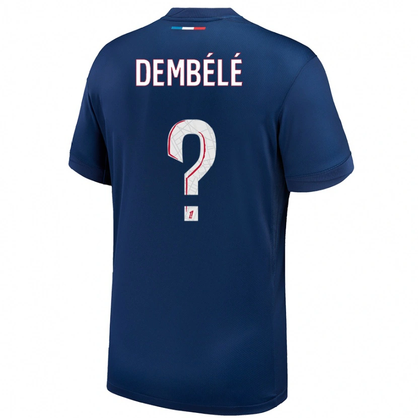 Danxen Uomo Maglia Omar Dembélé #0 Blu Navy Bianco Kit Gara Home 2024/25 Maglietta