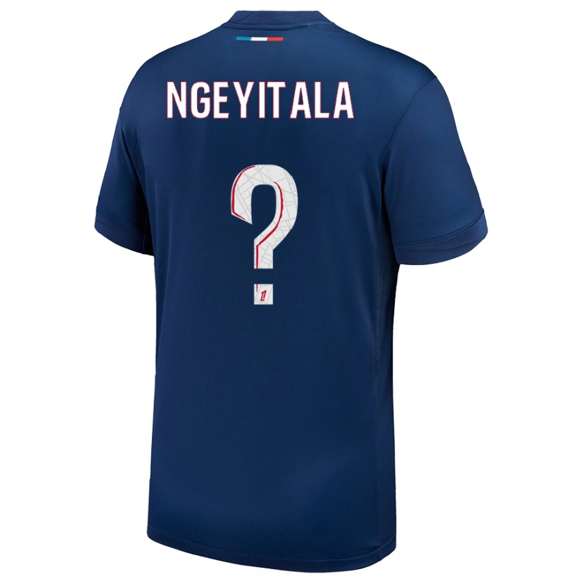 Danxen Uomo Maglia Aurélien Ngeyitala #0 Blu Navy Bianco Kit Gara Home 2024/25 Maglietta