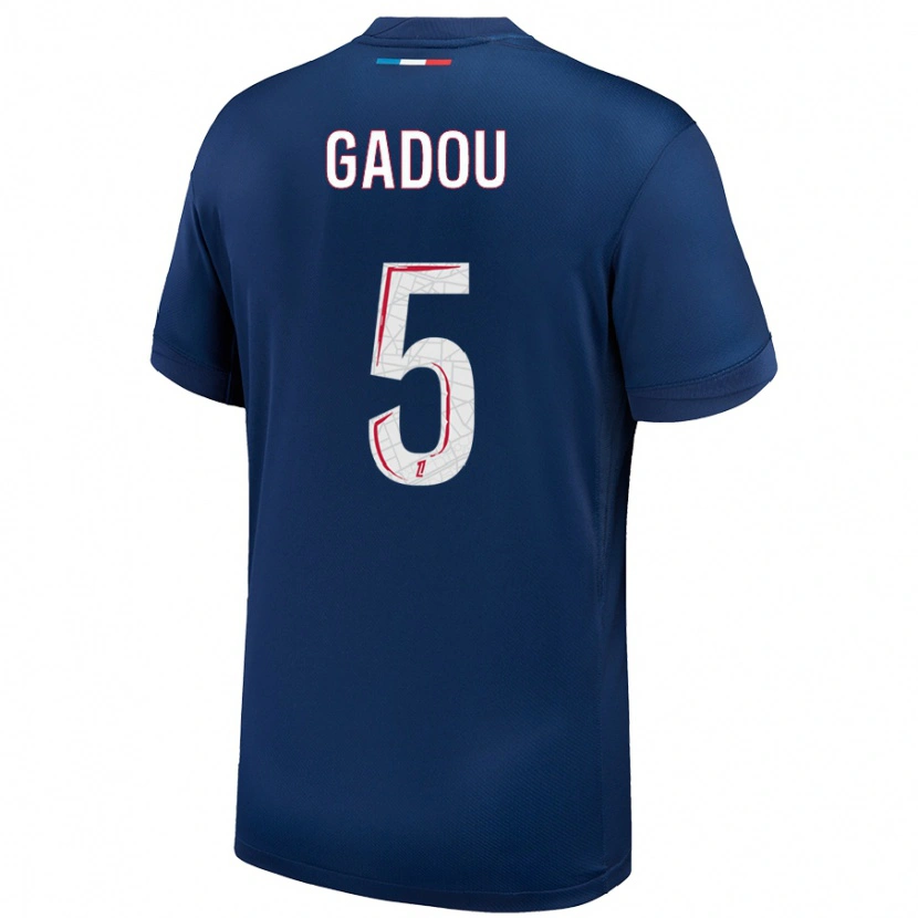 Danxen Uomo Maglia Joane Gadou #5 Blu Navy Bianco Kit Gara Home 2024/25 Maglietta