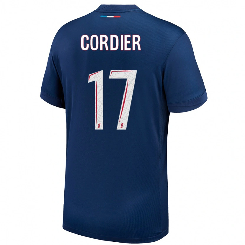 Danxen Uomo Maglia Thomas Cordier #17 Blu Navy Bianco Kit Gara Home 2024/25 Maglietta