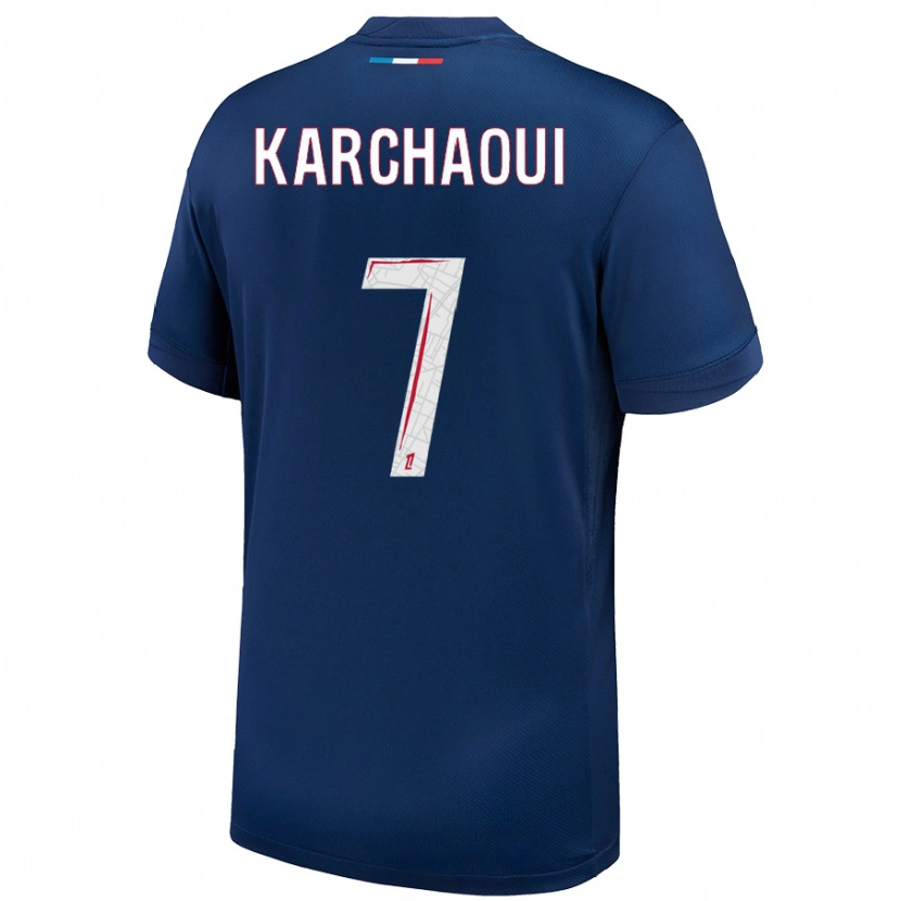 Danxen Uomo Maglia Sakina Karchaoui #7 Blu Navy Bianco Kit Gara Home 2024/25 Maglietta
