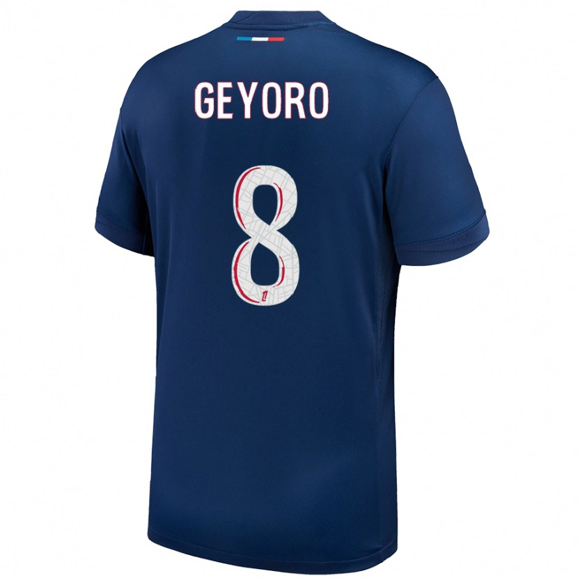Danxen Uomo Maglia Grace Geyoro #8 Blu Navy Bianco Kit Gara Home 2024/25 Maglietta
