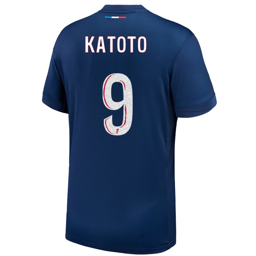 Danxen Uomo Maglia Marie-Antoinette Katoto #9 Blu Navy Bianco Kit Gara Home 2024/25 Maglietta