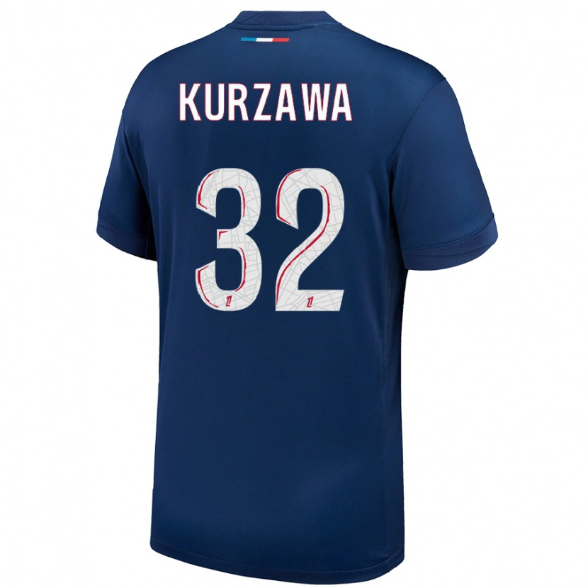 Danxen Uomo Maglia Layvin Kurzawa #32 Blu Navy Bianco Kit Gara Home 2024/25 Maglietta