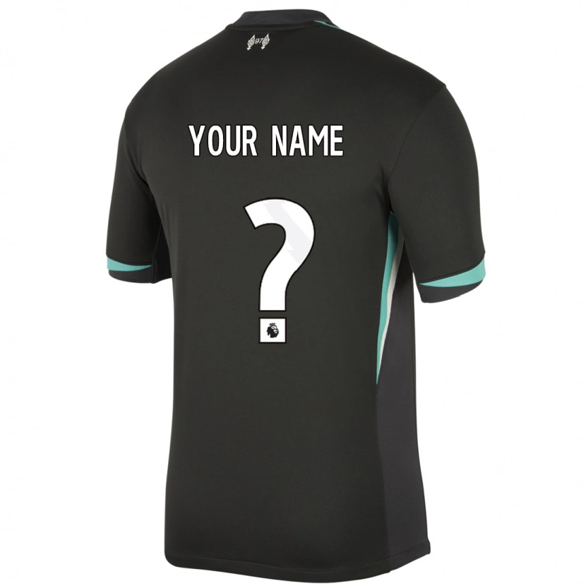 Danxen Uomo Maglia Il Tuo Nome #0 Nero Antracite Bianco Kit Gara Away 2024/25 Maglietta