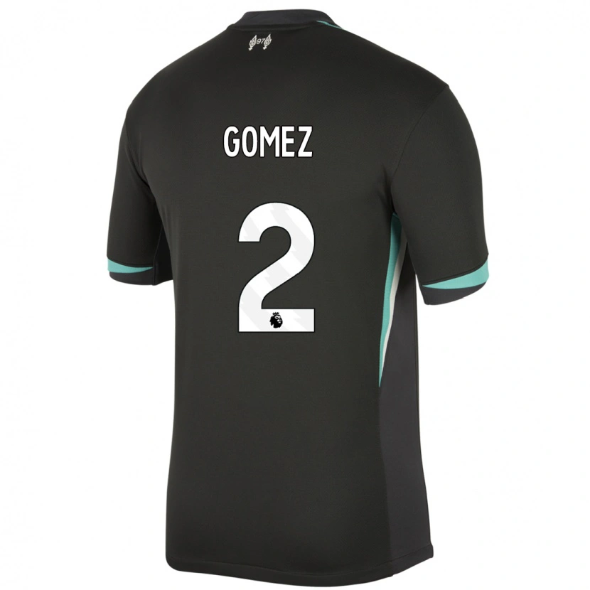 Danxen Uomo Maglia Joe Gomez #2 Nero Antracite Bianco Kit Gara Away 2024/25 Maglietta