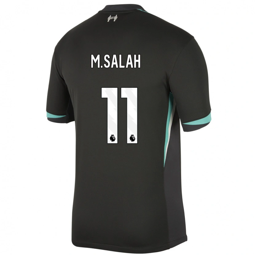 Danxen Uomo Maglia Mohamed Salah #11 Nero Antracite Bianco Kit Gara Away 2024/25 Maglietta