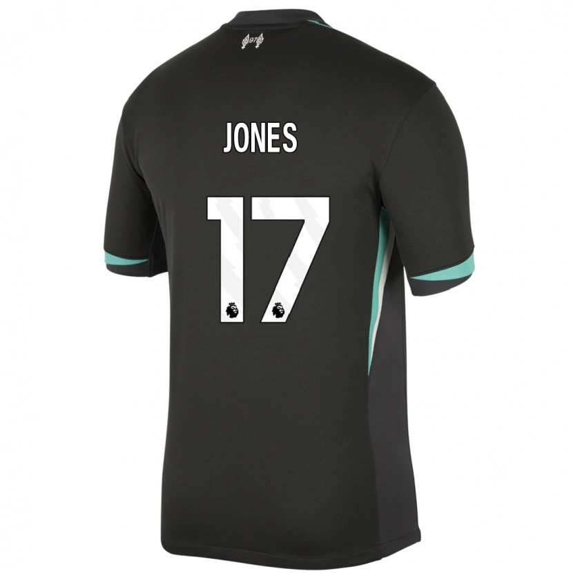 Danxen Uomo Maglia Curtis Jones #17 Nero Antracite Bianco Kit Gara Away 2024/25 Maglietta