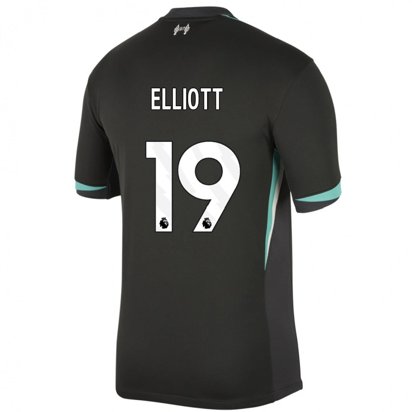 Danxen Uomo Maglia Harvey Elliott #19 Nero Antracite Bianco Kit Gara Away 2024/25 Maglietta