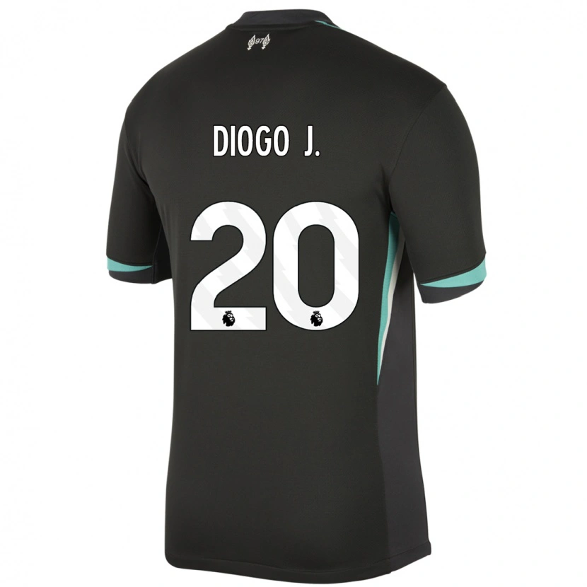 Danxen Uomo Maglia Diogo Jota #20 Nero Antracite Bianco Kit Gara Away 2024/25 Maglietta