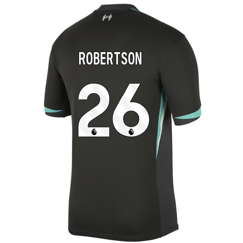 Danxen Uomo Maglia Andrew Robertson #26 Nero Antracite Bianco Kit Gara Away 2024/25 Maglietta