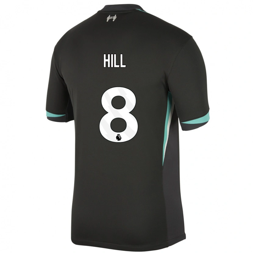 Danxen Uomo Maglia Tom Hill #8 Nero Antracite Bianco Kit Gara Away 2024/25 Maglietta