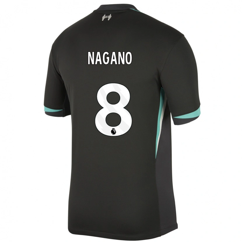Danxen Uomo Maglia Fūka Nagano #8 Nero Antracite Bianco Kit Gara Away 2024/25 Maglietta