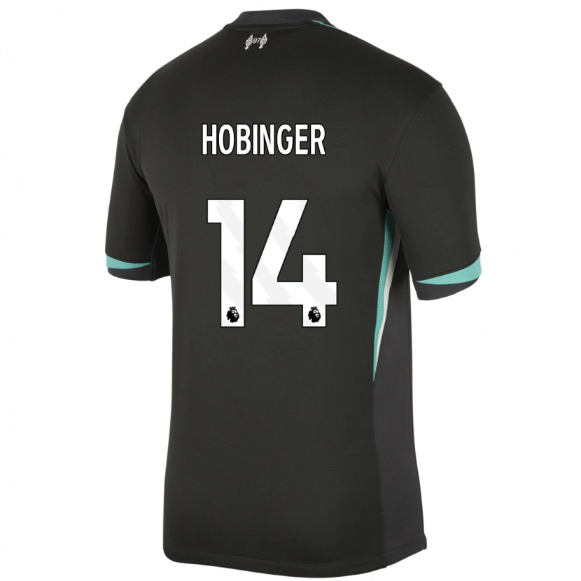 Danxen Uomo Maglia Marie Höbinger #14 Nero Antracite Bianco Kit Gara Away 2024/25 Maglietta